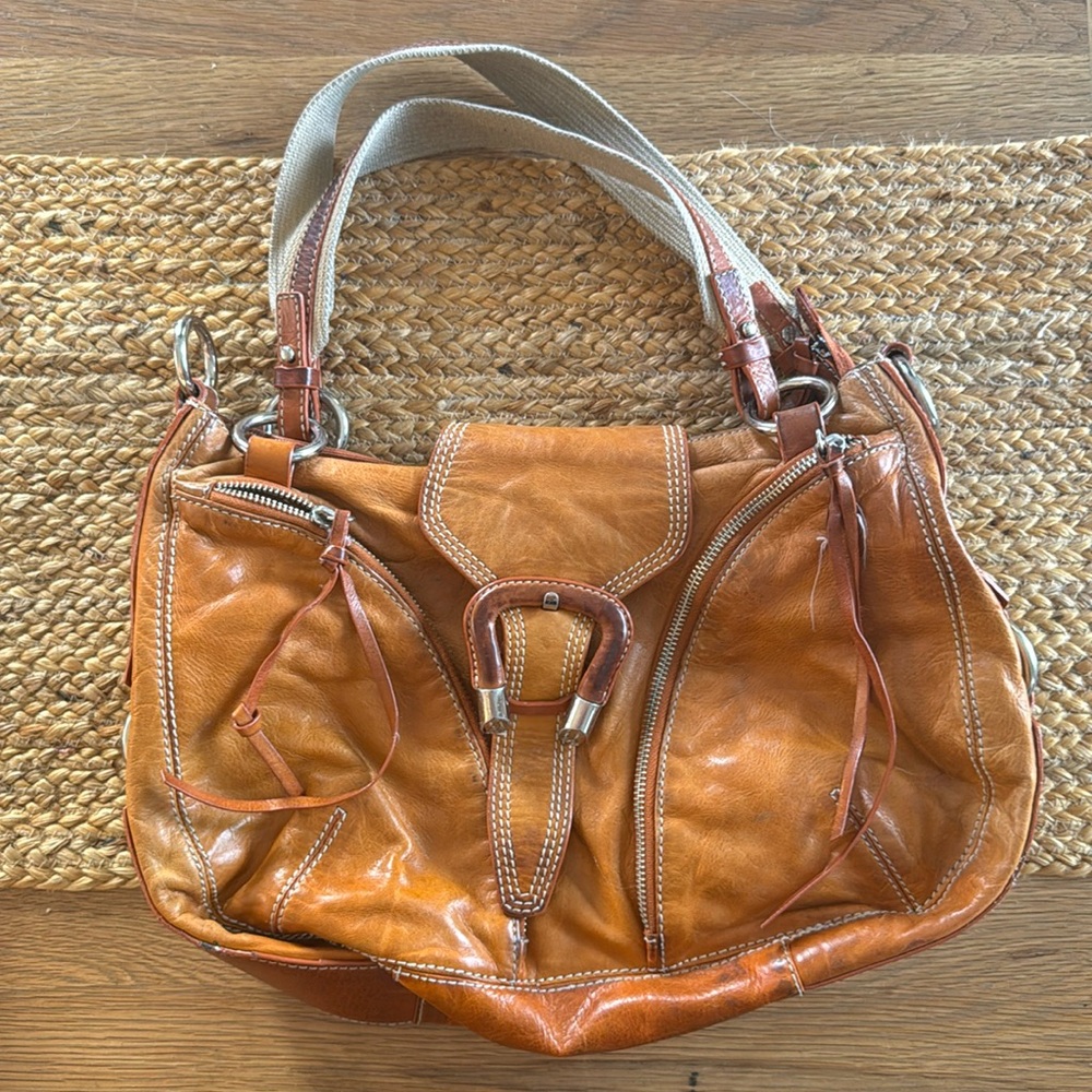 Francesco Biasia Tan Leather Handbag Purse